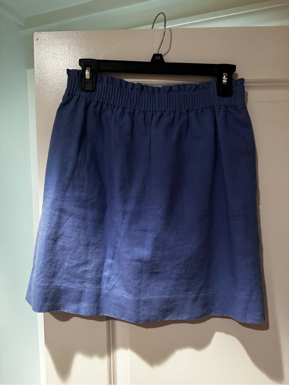 J. Crew linen Blue Elastic-Waist Skirt
